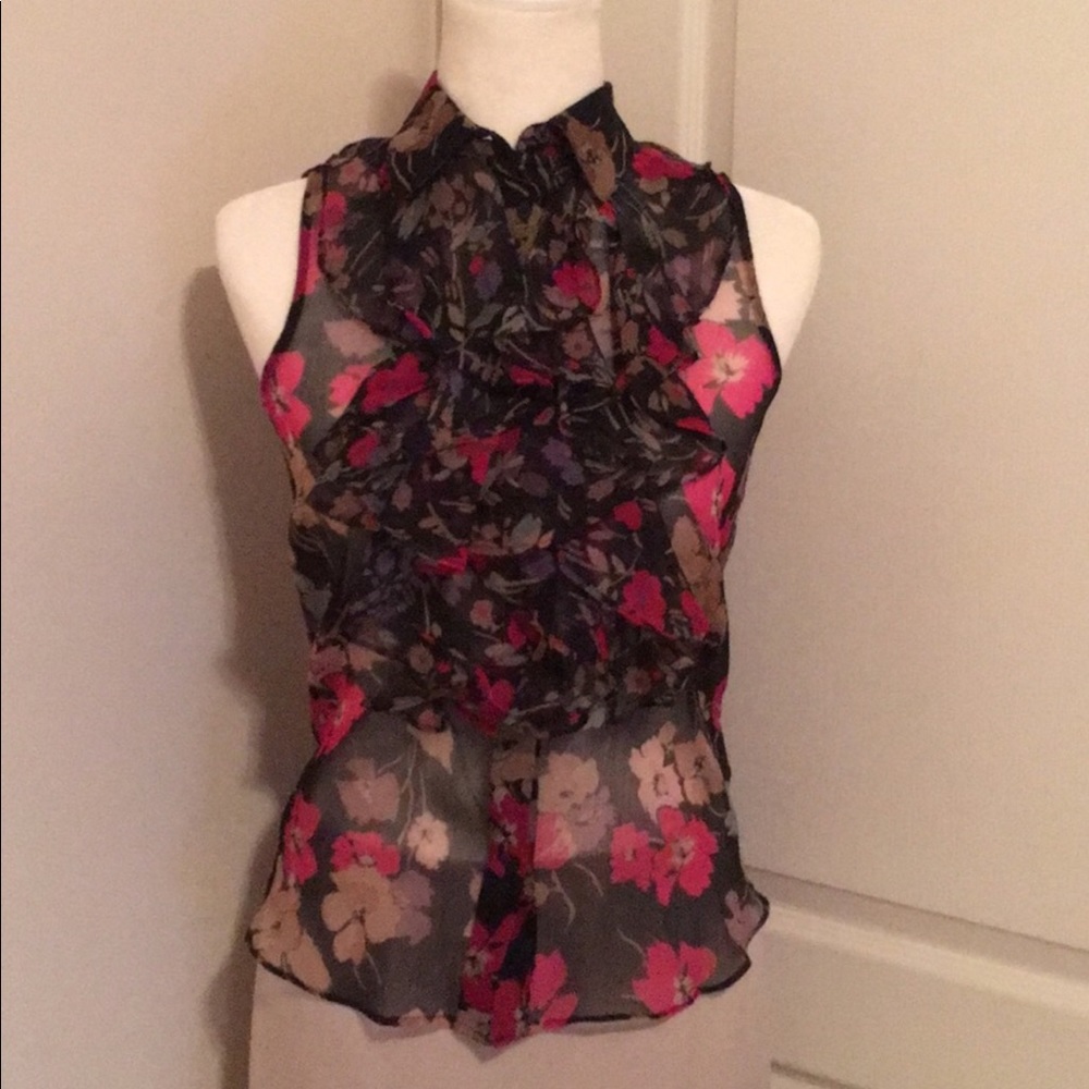 Lauren by Ralph Lauren Sleeveless Ruffle Top